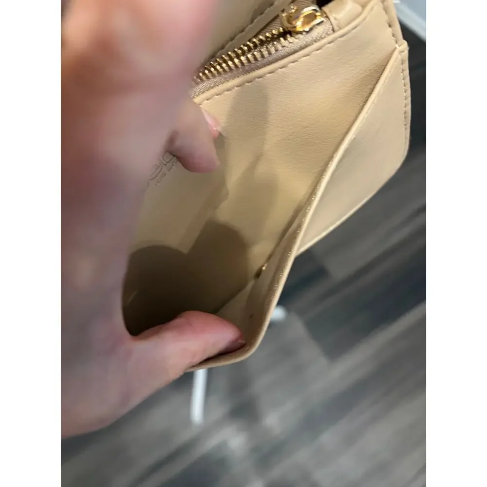 Y2K Bebe quilted nude Crossbody chain strap flap closure storage chic glamorous
